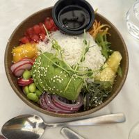 Poke bowl  at La Rotonde in Morzine