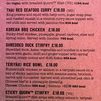 Menu — bowls  at LHR - Giraffe - T3 in West London