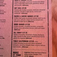 Menu — burgers  at LHR - Giraffe - T3 in West London