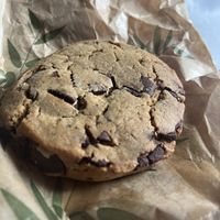 Vegan choc chip cookie   at Organic market in Barcelona