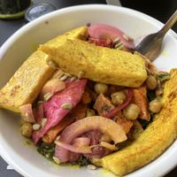 Healthy Grain Bowl with pan seared tofuu  at Green Man Juice Bar and Bistro in Rehoboth Beach