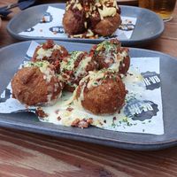 "Cheese and bacon" and "pizza" doughballs at BA-HA in Birmingham
