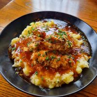 Mash and gravy with chikn bits ! at BA-HA in Birmingham