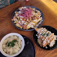 Loaded fries, macaroni, chicken wings. at BA-HA in Birmingham
