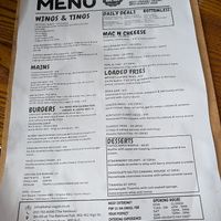 Menu  at BA-HA in Birmingham