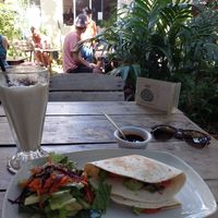 The tortilla wrap and horchata: delicious! #Veganuary at Orgánico in Merida