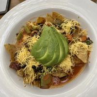 Vegan chilaquiles, vegan cheese, no cream, no egg  at Orgánico in Merida