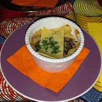 Sformato di funghi e formaggio vegetale at InOsteria Cucina Vegetariana in Marostica