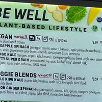 Plant based smoothie menu  at Smoothie King in Panama City Beach