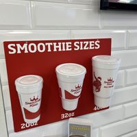 Available sizes, 40 ounces was a great deal and much less expensive to share as opposed to buying two 20 ounces   at Smoothie King in Panama City Beach
