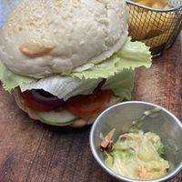 El picante burger, bean and jalapeños, awesome flavour  at Smooth Cafe in Moalboal