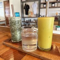 Pineapple smoothie and mango smoothie both with superfoods included  at Smooth Cafe in Moalboal
