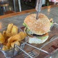 Vegan burger (red bean patty)  at Smooth Cafe in Moalboal