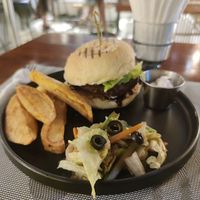 Vegan burger at Smooth Cafe in Moalboal
