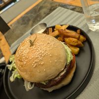 El picante burger at Smooth Cafe in Moalboal