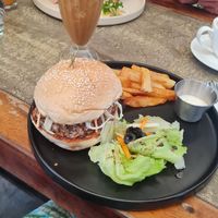 Vegan "pulled pork" burger at Smooth Cafe in Moalboal