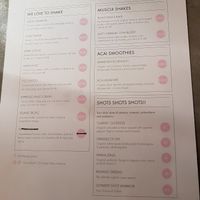 Menu at Nourish Pod in Christchurch