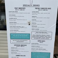 Some of the drinks available  at Coco Bliss in Chermside