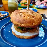 spring beans burguer at Semente - Art - Coffee & Plant Based Food in Braga