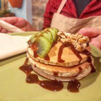 Our pancakes without sugar, without eggs and without dairy at Semente - Art - Coffee & Plant Based Food in Braga
