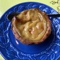 Vegan pastel de nata ! at Semente - Art - Coffee & Plant Based Food in Braga