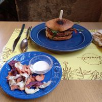 Heura burguer at Semente - Art - Coffee & Plant Based Food in Braga