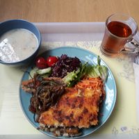 Buffet com sopa e chá at Semente - Art - Coffee & Plant Based Food in Braga