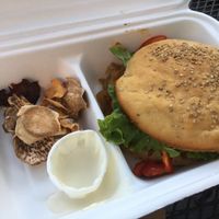 Take away avocado burger at Semente - Art - Coffee & Plant Based Food in Braga