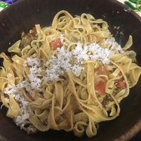 Coconut fettuccine  at Travel Yoga Cafe in New Delhi