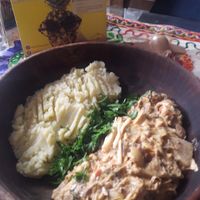 Jackfruit curry at Travel Yoga Cafe in New Delhi