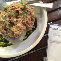 Sweet potato with jackfruit. It was out of the world   at Travel Yoga Cafe in New Delhi