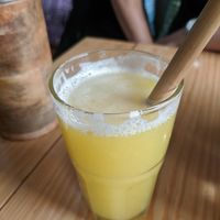 Pineapple juice at Travel Yoga Cafe in New Delhi