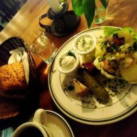 Abenbrot dish! breads, pickles, different vegan cheese ~ so delicious at Hinterhof in Los Angeles