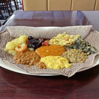 All vegan.  at Nile Ethiopian Restaurant in Jacksonville
