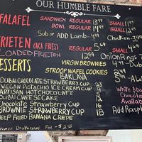 Posted menu  at Amsterdam Falafelshop in Miami