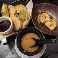 Tempura, miso soup and fried tofu at Kai Sushi - Schiffbau in Zurich