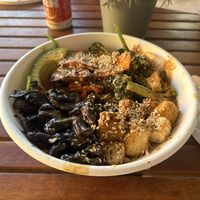 Spice Harvest bowl (tofu and mushrooms)    at Greenstreat in Albury