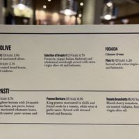Vegan items - olives, focaccia  at LHR - Carluccios  - T4 Airside in West London