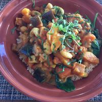 Chickpea aubergine tagine at Local in Lisbon