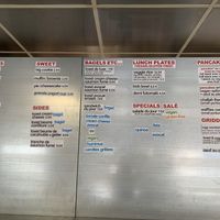 The menu board  at Bob's Bake Shop in Paris