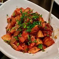 Batata Harra (fried potatoes spiced with harissa)  at Phoenician Taverna in Mason