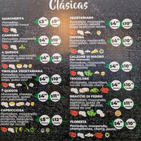 Vegetarian menu page 1 of 4, February 2023 at Pizzeria Amici Miei La Floresta in Quito