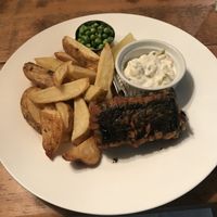 To-fish and chips, with vegan tartare sauce at The Rose & Crown Bistro in Northampton