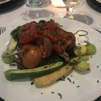Roasted squash, tomatoes carrots and more over a bed of mixed rices  at Daniel's Table in Cathedral City