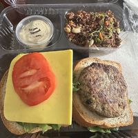 Lentil sausage sandwich   at Wright's Natural Market in New Port Richey