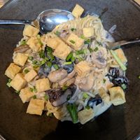 Mushroom miso carbonara at Nooch - Steinfels in Zurich