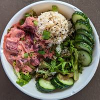 Spicy Poke Bowl at Raised by the Waves  in Kahuku