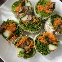 Mushroom spring rolls at Café Rojo  in San Jose