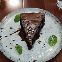Vegan chocolate cake at Café Rojo  in San Jose