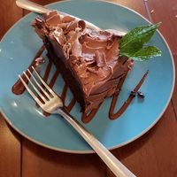 Chocolate cake at Café Rojo  in San Jose